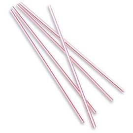 Epic 93-181 6" Fun Traditional Red Striped Long Sip Stick Straws, Pack of 100