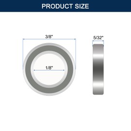 HiPicco R2ZZ Deep Groove Ball Bearings, ID 1/8" x OD 3/8" x Width 5/32" Double Metal Shielded Ball Bearing Chrome Steel Z2 Lever 10pcs