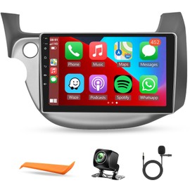 for Honda Fit 2008-2013 Android Car Stereo Support Wireless Carplay/Android Auto Car Radio with 10.1 inch Touchscreen WiFi GPS Navigation Bluetooth USB FM/RDS Radio with Backup Camera