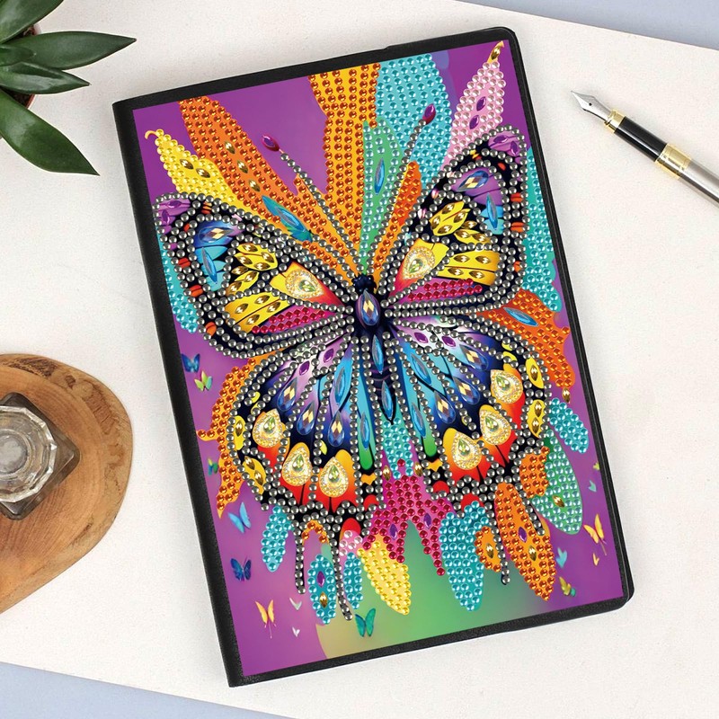 DCIDBEI 2 Pack Diamond Painting Notebook Butterfly A5 Blank Diamond