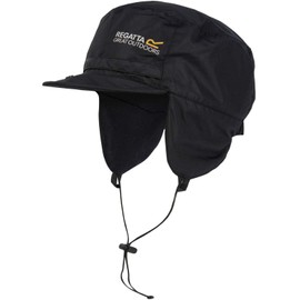 Regatta Mens Igniter Padded Waterproof Insulated Trapper Hat - S/M Black