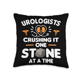Urology Gift For A Urologist MD Crushing It One Stone at A Time Urology Urologist Throw Pillow, 16x16, Multicolor
