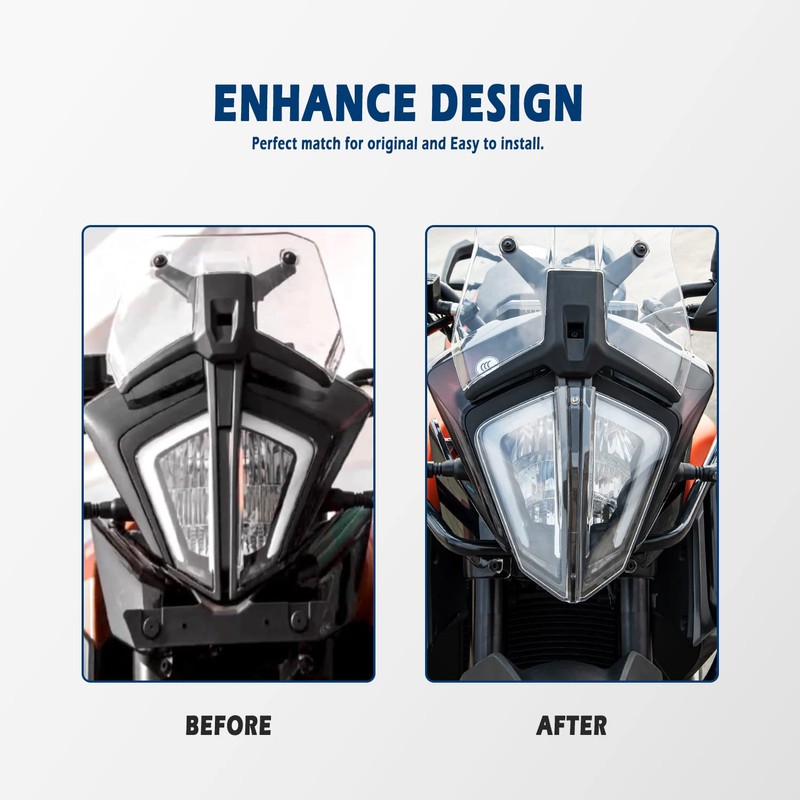 Lorababer Motorcycle Front Headlight Protector Head Light Lens Shield Guard