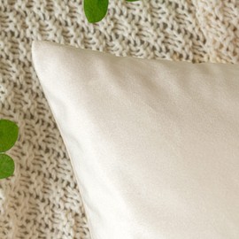 EMEMA Christmas Velvet Cushion Cover, Decorative, for Sofa, Bedroom, Lumbar Cushions, Scatters, with Hidden Zip, Set of 2, 40 x 40 cm, Cream White