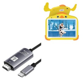 BoxWave Cable Compatible with YosaToo Android 11 Kids Tablet Y10 (10 in) - SmartDisplay Cable - USB Type-C to HDMI (6 ft), USB C/HDMI Cable for YosaToo Android 11 Kids Tablet Y10 (10 in) - Jet Black