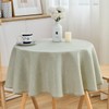 SPRICA Round Tablecloth 120cm/48in Diameter Water Resistant Linen Effect Coarse