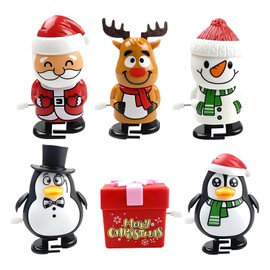 RevpoltIQ Christmas Wind-Up Toys Xmas Clockwork Toy 6 PCS Assorted Wind Up Toys Playset Kids Party Favors Gift Party Toys Set for Christmas Birthday Children's Day Party