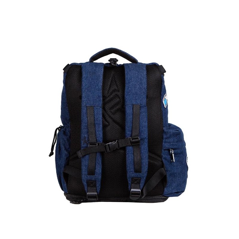Rebel Hero Plus Backpack With Patches In Denim