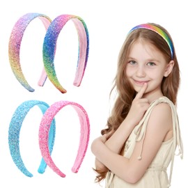 4 Stück haarreifen mädchen，glitzer haarreif，haarreif mädchen，haarschmuck mädchen，haarreif glitzer（Für Mädchen）