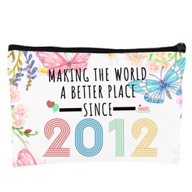 13 Year Old Girl Gifts Ideas, Happy 13th Birthday Decorations for Girls Makeup Bag, 2012 Birthday Best Presents for Sister, Daughter Trendy Stuff 2025, Christmas, Cosmetic Travel Pouch, pink, 13th