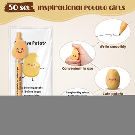 Sayglossy 50 Set Graduation Inspirational Potato Teacher Appreciation Gifts Bulk Employee Motivational Pens Positive Resin Thank You Card Bookmark for End of Year Students CNA EMS Volunteer Dietitian