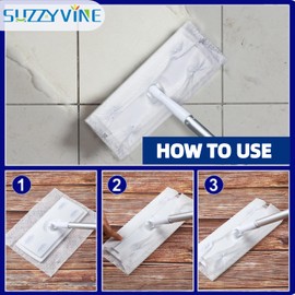 SUZZYVINE Dust Magnet Flash Dry Floor Wipes Flash Dry Mop Refills Electrostatic Floor Cloths for Flat Swivel Mop 20x 30cm,Pack of 80 (80Count)