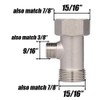 Bidet T Adapter, 7/8” x 7/8” x 3/8” T Valve