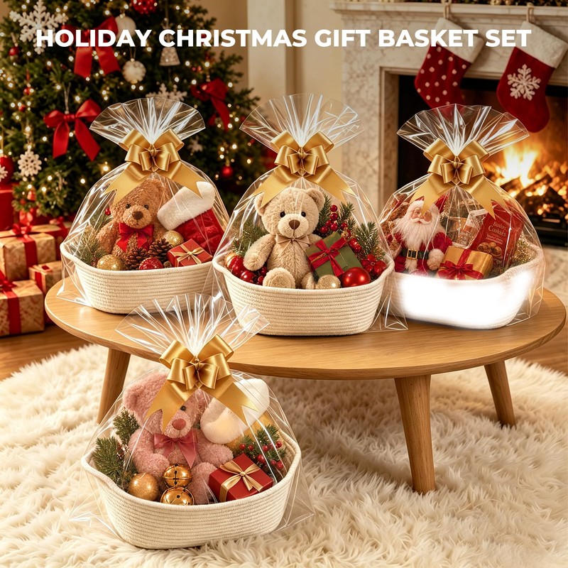 8 Pack Small Woven Baskets, 12"x 8"x 5" Empty Gift