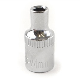 4mm 1/4" Drive Shallow Metric Socket Single Hex / 6 Sided Bergen
