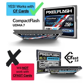 PixelFlash USB 3.0 No-Bend Pins CF Card Reader SuperSpeed Compact Flash Memory Adapter (PFUSB3CFRD)
