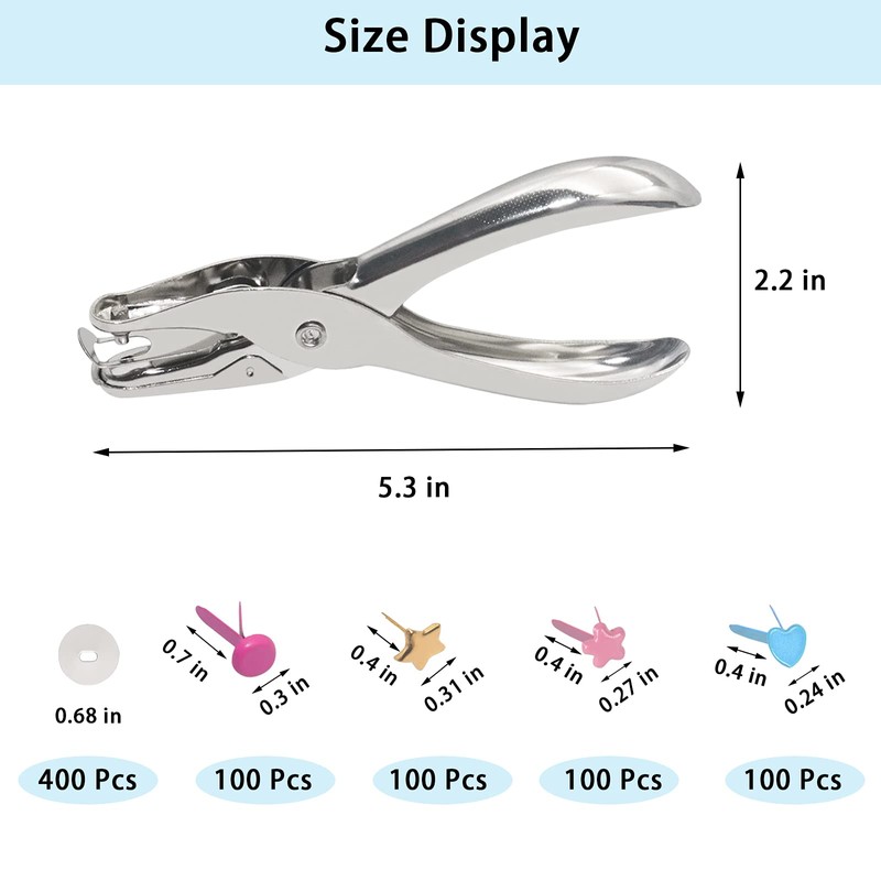 400 Pcs Mini Brad Paper Brads Fastener, Multicolor Metal Brad