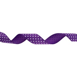 DXEUD Polka Dot Grosgrain Ribbon 25 Yard Each Roll 100% Polyester (1", Purple)