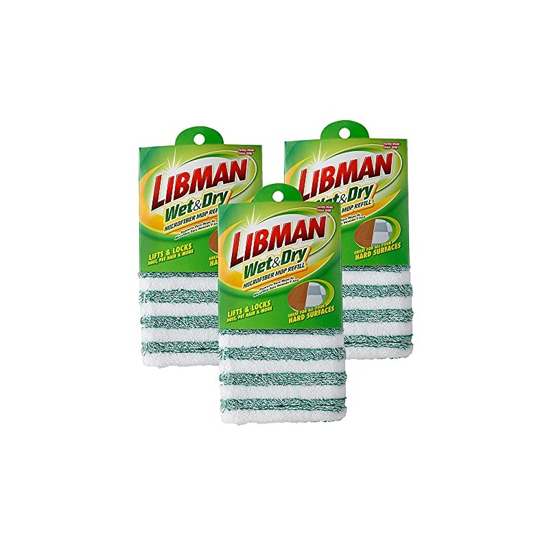 Libman 1485 Microfiber Wet and Dry Mop Refill, Mop Head
