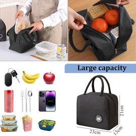 Ruucy Lunch Bag, Insulated Bag, Foldable Waterproof Cooler Bag, Picnic Bag, Portable Food Bag for Children, Adults, Picnic, School, Office Work