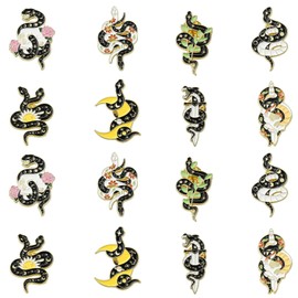 UR URLIFEHALL 8 pcs 8 Styles Gothic Backpack Brooches Enamel Snake Dagger Skull Horror Brooch Pins for Clothing Bags Lapel Jackets DIY Decoration