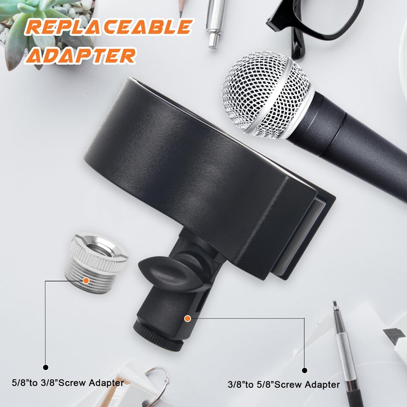 Adjustable Microphone Holder Clip, 1 Pcs Plastic Spring Mic Clip,