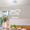 O'NEELDY Modern LED Chandeliers White Pendant Light Fixture 3 Ring