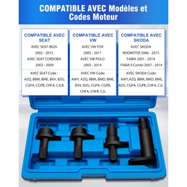 RUIZHI Kit Piges Calage Distribution Pour 1.2L 6V 12V, 1.2 Litres, OE: T10123, T10121, T10120, Outil de Réglage de la Courroie de Distribution du Moteur, Kit de Calage Distribution