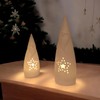 com-four® 2 x LED Santa Claus with Timer - Ceramic
