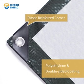 GUARD SHIELD Black Silver Tarp Waterproof 12x16 Feet Rain Cover for Outdoor Lightweight Weatherproof Tarps 8mil