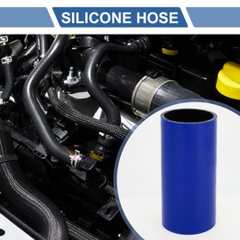 X AUTOHAUX 1 Set 65mm/2.56" ID 150mm/5.91" Length 0 Degree Blue Black Silicone Hose with Clamps Coolant Hose Universal