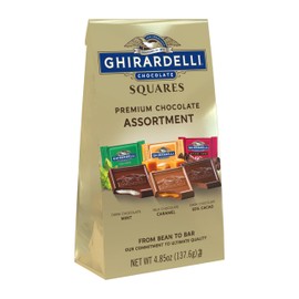 GHIRARDELLI Premium Assorted Chocolate Squares, Chocolate Assortment, 4.85 Oz Bag