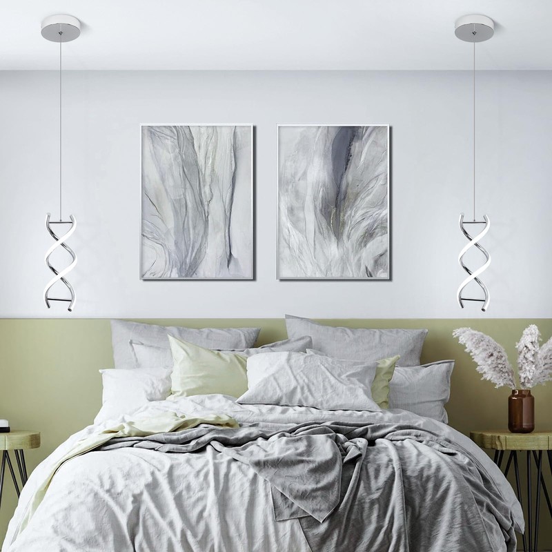 CANEOE Spiral Led Pendant Light Fixture,15W Cold White Light Modern