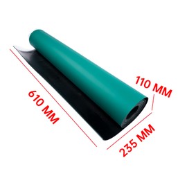 Flynsu 23.6" x 118" ESD Anti-Static Mat Roll 0.08" Thick ESD Soldering Mat Large High Temperature Workbench Mat Anti Static Desktop Mat Green