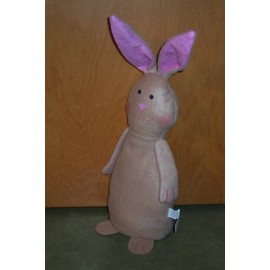 Midwood Brands LLC 14" Stuffed Plush Brown Bunny, Pink Ears and Bean Bottom for Standing - New !
