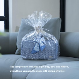 LUKJOJO Luxurious Baby Diaper Caddy, Nursery Storage Basket for Newborn Essentials, Travel Baby Basket for Diapers Baby Wipes, Organizer Tote Bag Storage Bin, Baby Shower Gifts(ash blue)