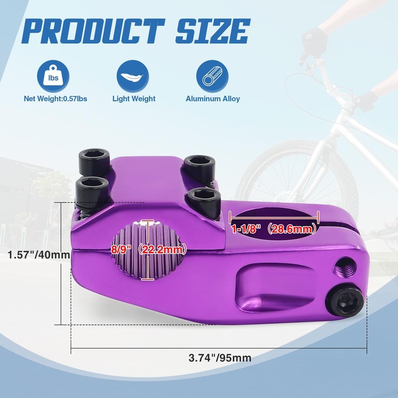 GRELiving Bike Stem for BMX Bike Aluminum Alloy Fixed Gear