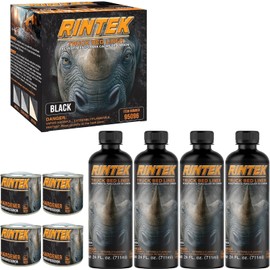 Rintek Urethane Spray-On Truck Bed Liner Kit – Durable Textured Coating – Mix, Shake & Shoot – 1 or 2 Gallon – Black or Tintable – Available With or Without Spray Gun (Black – No Gun, 1 Gallon)