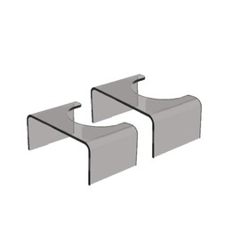 Acrylic Toilet Stool Squat Set of 2, Squatting Toilet Stool for Adults Kids,Modern Design Pooping Stool, Easily Blend into Any Bathroom (Clear-2PCS)