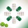 Green Shamrock Press on Nails Medium Square Fake Nails with