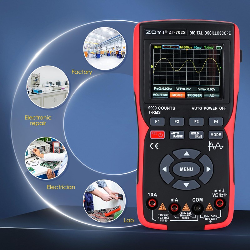 Ovshnrr Digital Oscilloscope Multimeter 2 in 1, Handheld Digital Oscilloscope,