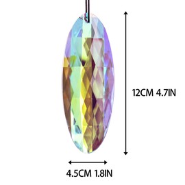 H&D HYALINE & DORA Rainbow Crystal Drop Prism Suncatcher Hanging Pendant Ornament Window Sun Catcher,120mm