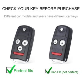 CACARLIKE for Acura Key Fob Cover with Acura Keychain, Car Key Fob Case Compatible with Accord Acura MDX Acura RDX Acura TL Acura TSX Acura ZDX Smart Key Protector