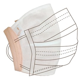 Cluster Salmon Pink Soft Mouth 3D Space Mask Inner for Secure Non-woven Mask, Made in Japan, 100% Cotton, Breathable and Absorbent, Uses Only Japanese Bleached Gauze, Pollen Cut: 99.9% BFE, 93% or above, High Performance Non-woven Fabric Filter Included,