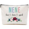 AcevedoDesign Nene Live Love Spoil Makeup Bag, Grandma Mother's Day Gifts From Grandchildren, Travel Bag, Nene Gift Idea Birthday, Nene Travel Bag, New Nene Gift, White, 7”x9.8”