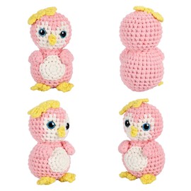 Marribol Crochet Kit for Beginners,Learn to Crochet Starter Kit with Stitch by Stitch Video Tutorial,Crochet Animal Kit for Adults Kids Gift, Amigurumi Kit with Beginner-Friendly Yarn-Pink Penguin