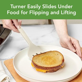 Tovolo Elements Silicone Spatula Turner Set Kitchen Utensils Heat Resistant 600F Easy Clean Dishwasher Safe Nonstick Spatula Turner Bundle Cookware for Cooking Baking Mixing Tools, Oatmeal