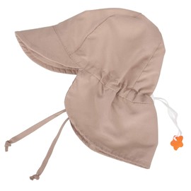Livingston Newborn Sun Hat Toddler's SPF 50+ UV Sun Ray Protective Hat w/Neck Flap,Khaki,0-12M