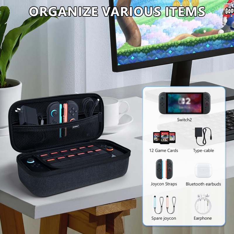 GuileKeys Carrying Case for Switch 2 Console, Travel Bag Portable