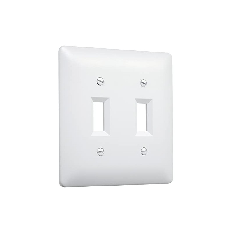 TayMac 4400W Paintable Double Toggle Light Switch Wall Plate Cover,